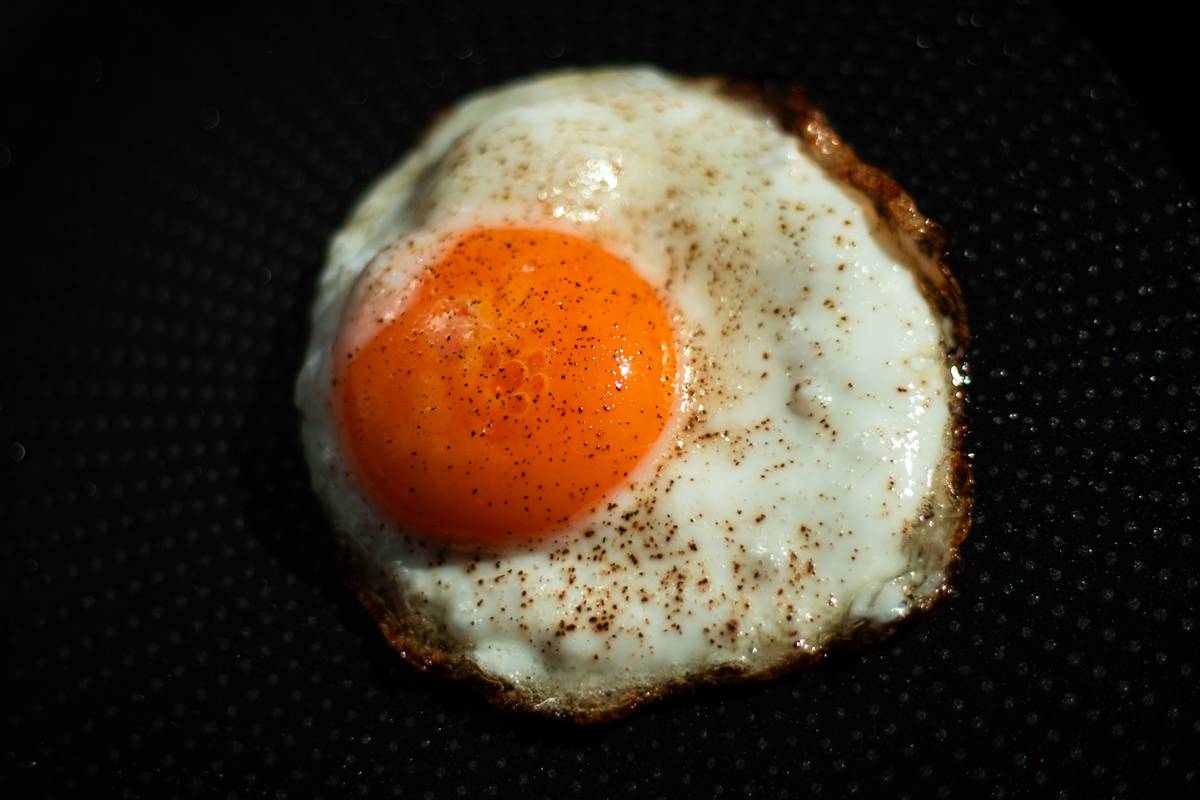 Stainless steel egg poacher pan with four cups sitting on a stovetop, showing steam rising — egg steel eggs tool yolk